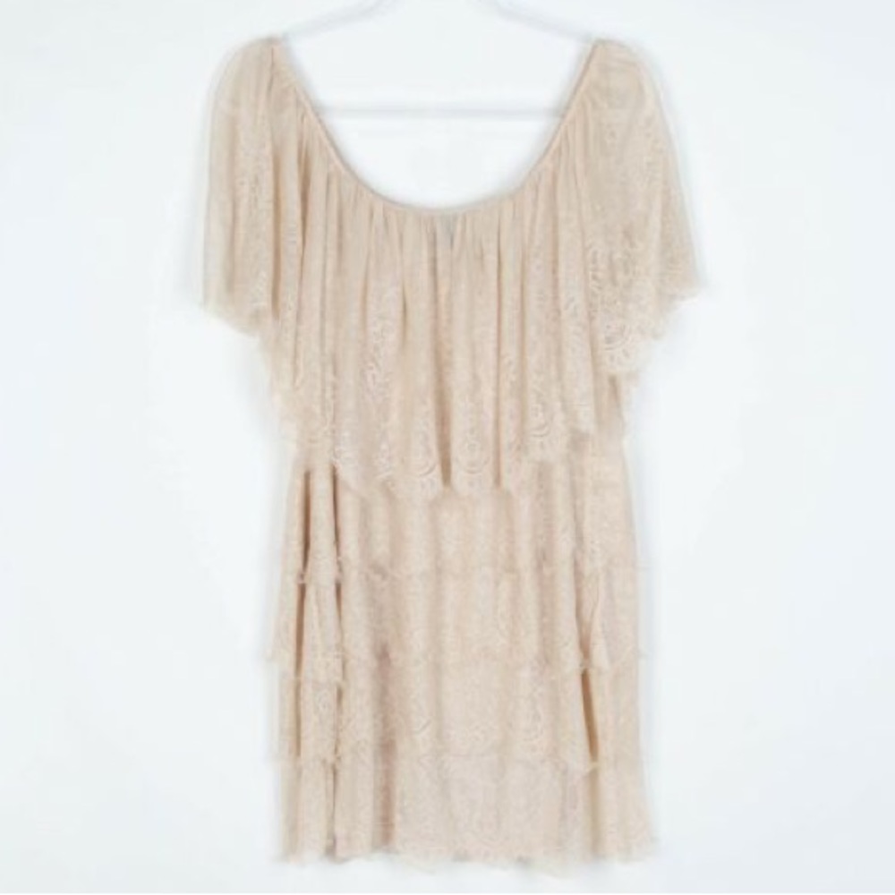 Mango Tiered Lace dress Medium